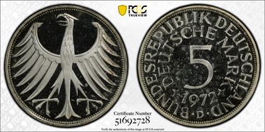 1972-D 5 Mk PR66DCAM