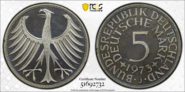 1973-J 5 Mk Regular Issue PR67DCAM