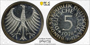 1974-F 5 Mk Regular Issue PR68DCAM