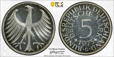 1973-G 5 Mk Regular Issue PR68CAM