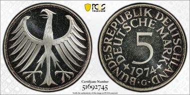 1974-G 5 Mk J-387 PR67DCAM