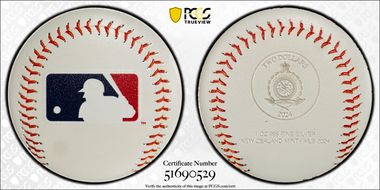 2024 $2 MLB 1oz Ag Colorized Tommy Edman PR70