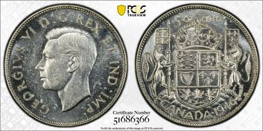 1946 50C Wide Date MS62