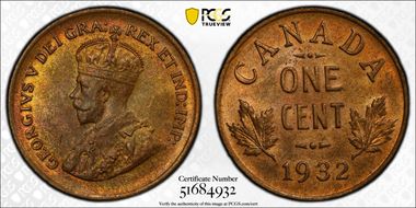 1932 1C MS64RB