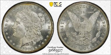 1880-CC $1 8/High 7 MS63