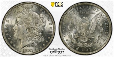 1881-O $1 MS62