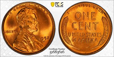 1952-D 1C MS66RD