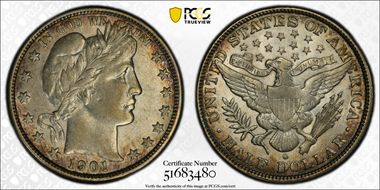 1901-O 50C AU55