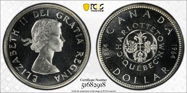 1964 S$1 Confederation No Dot Ag PL66CAM