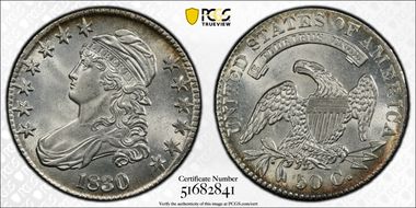 1830 50C Large 0 MS62