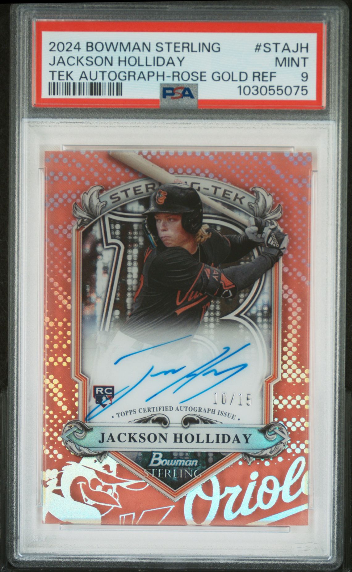2024 Bowman BOWMAN STERLING STERLING TEK AUTOGRAPHS ROSE GOLD REF #STAJH Jackson Holliday front