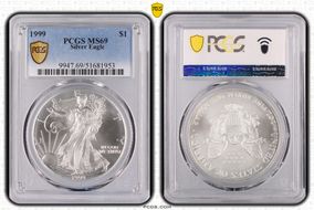 1999 $1 Silver Eagle MS69