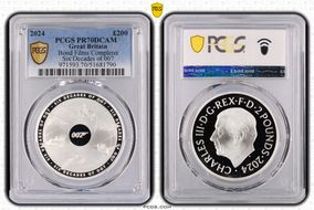 2024 £200 Bond Films Completer Six Decades of 007 PR70DCAM