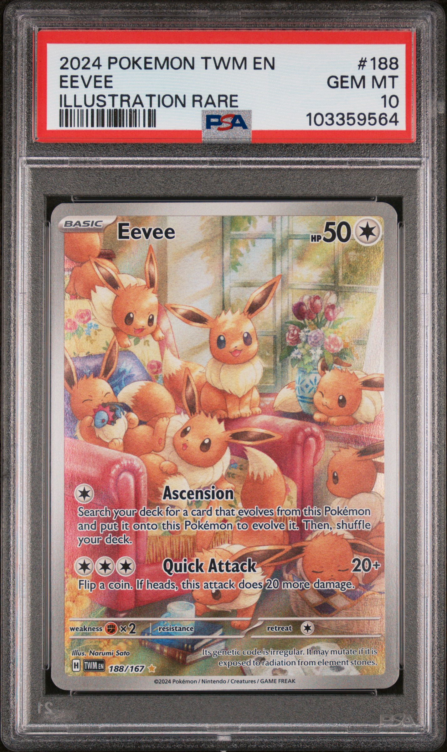 2024 #188 Eevee PSA 10 Twm EN-Twilight Masquerade