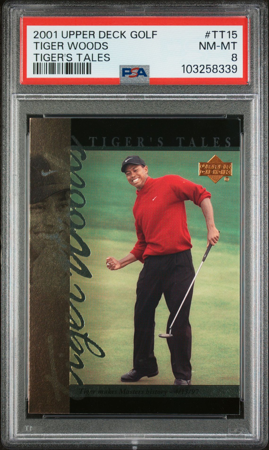 2001 Upper Deck UPPER DECK TIGER'S TALES #TT15 Tiger Woods front