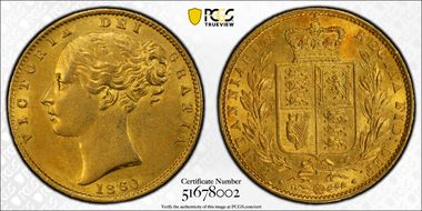 1860 Sov S-3852D Large 0 AU58