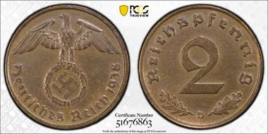 1938-D 2 Pfg J-362 N1BN