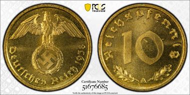 1938-A 10 Pfg J-364 MS66