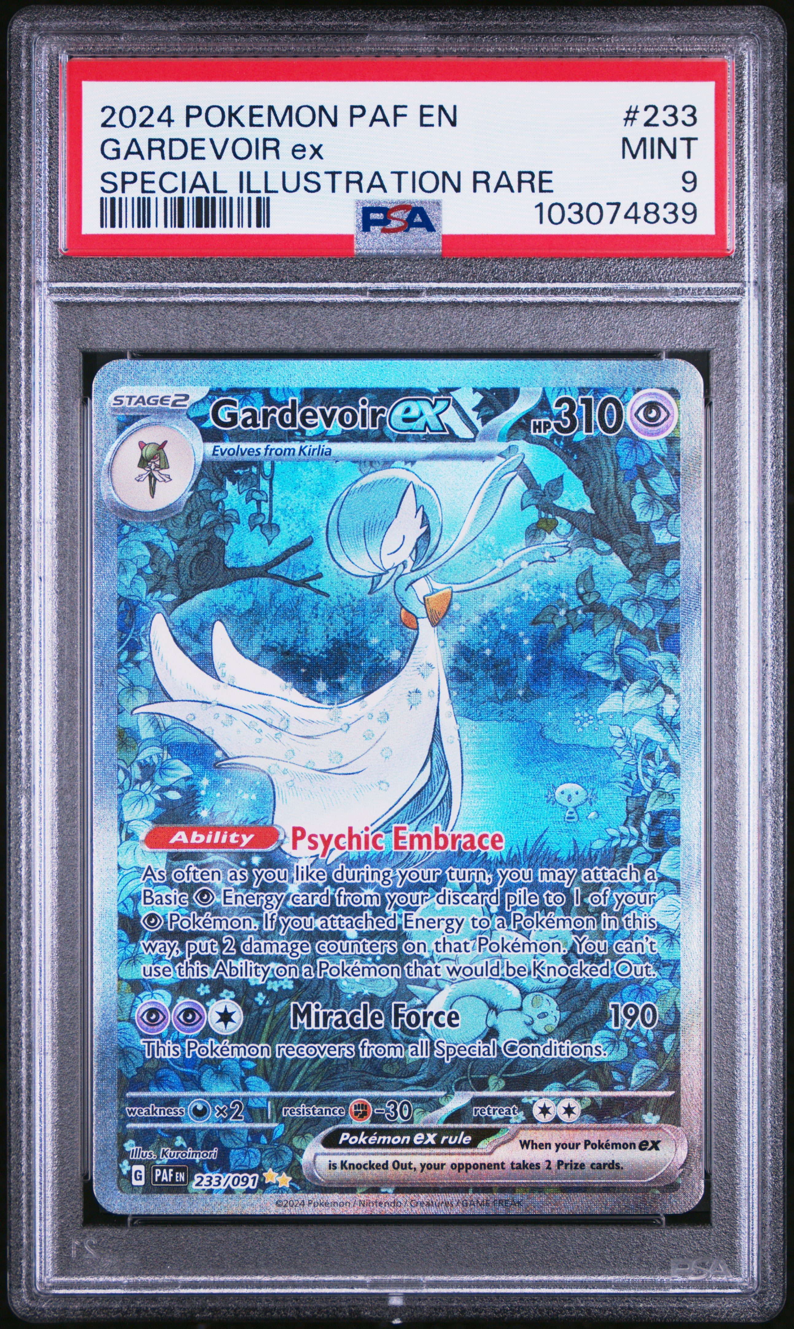 2024 Pokemon Paf En-Paldean Fates Gardevoir Ex #233 (Special Illustration Rare) Mint 9 front