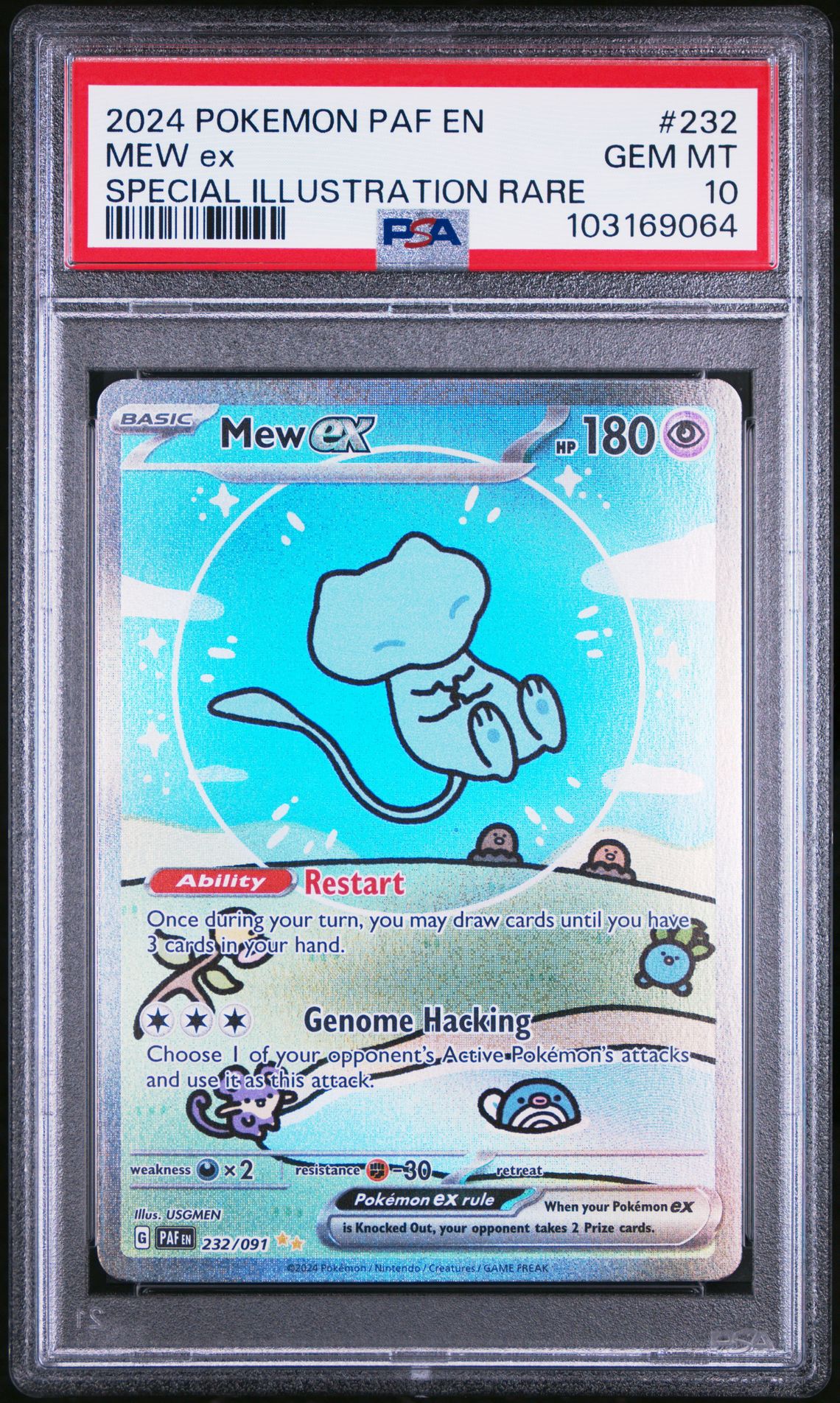 2024 Pokemon Paf En-Paldean Fates Mew Ex #232 (Special Illustration Rare) Gem Mt 10 front