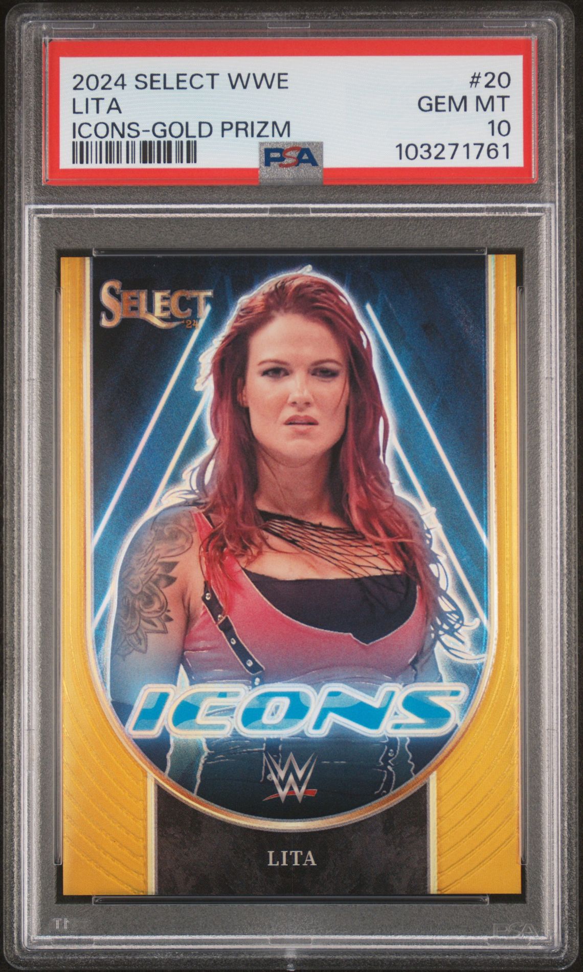 2024 Panini PANINI SELECT WWE ICONS GOLD PRIZM #20 Lita front