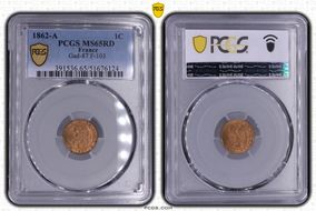 1862-A 1C Gad-87 F-103 MS65RD