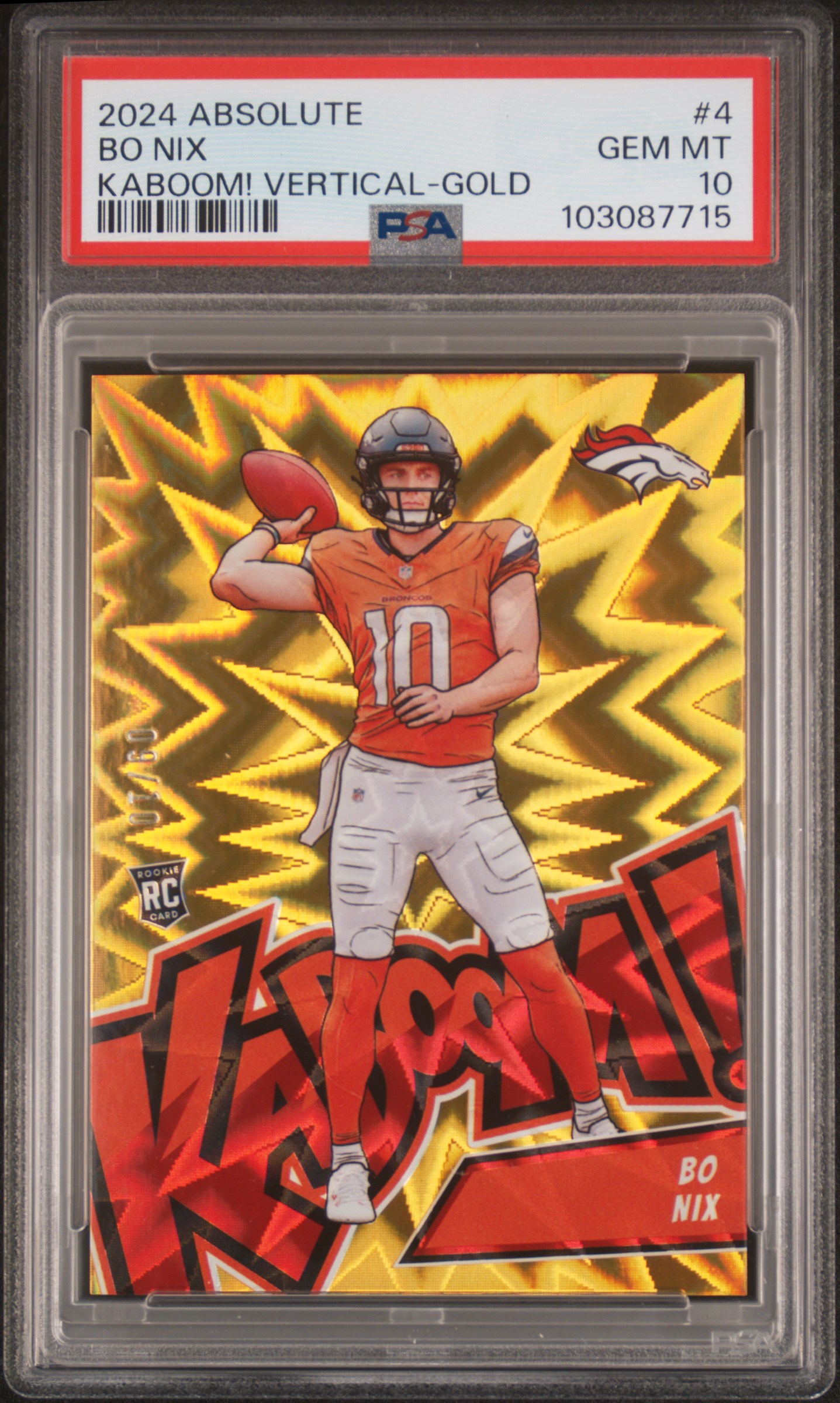 Mile High Cards's 2024 Panini Absolute Kaboom! Vertical Bo Nix