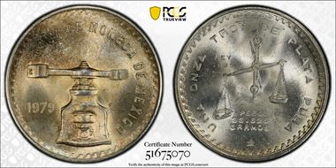 1979-Mo Onza KM-M49b.4 Ag Type 4 MS66