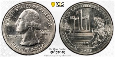 2019-S 25C American Memorial NP First Strike MS67