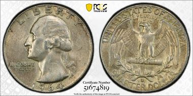 1964-D 25C AU53