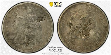 1877-S T$1 FS-301, Chopmarked N1