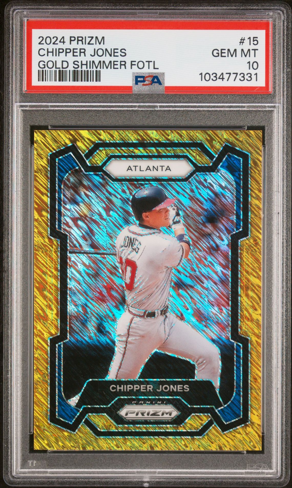 2024 Panini PANINI PRIZM GOLD SHIMMER FOTL #15 Chipper Jones front
