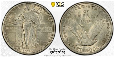 1917 25C Type 1 AU58FH