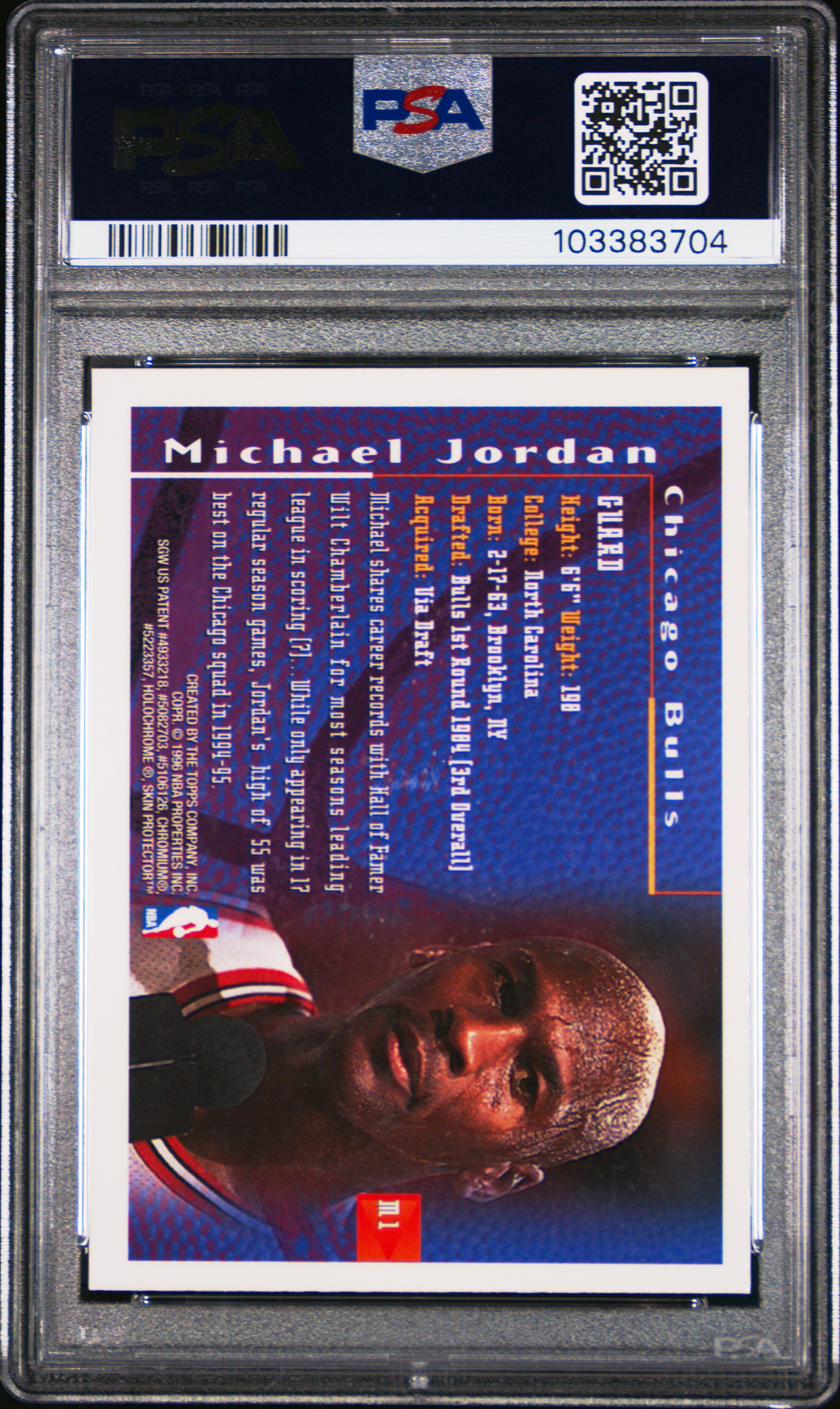 1995 Finest Mystery Michael Jordan #M1 (Mystery) Nm 7 back