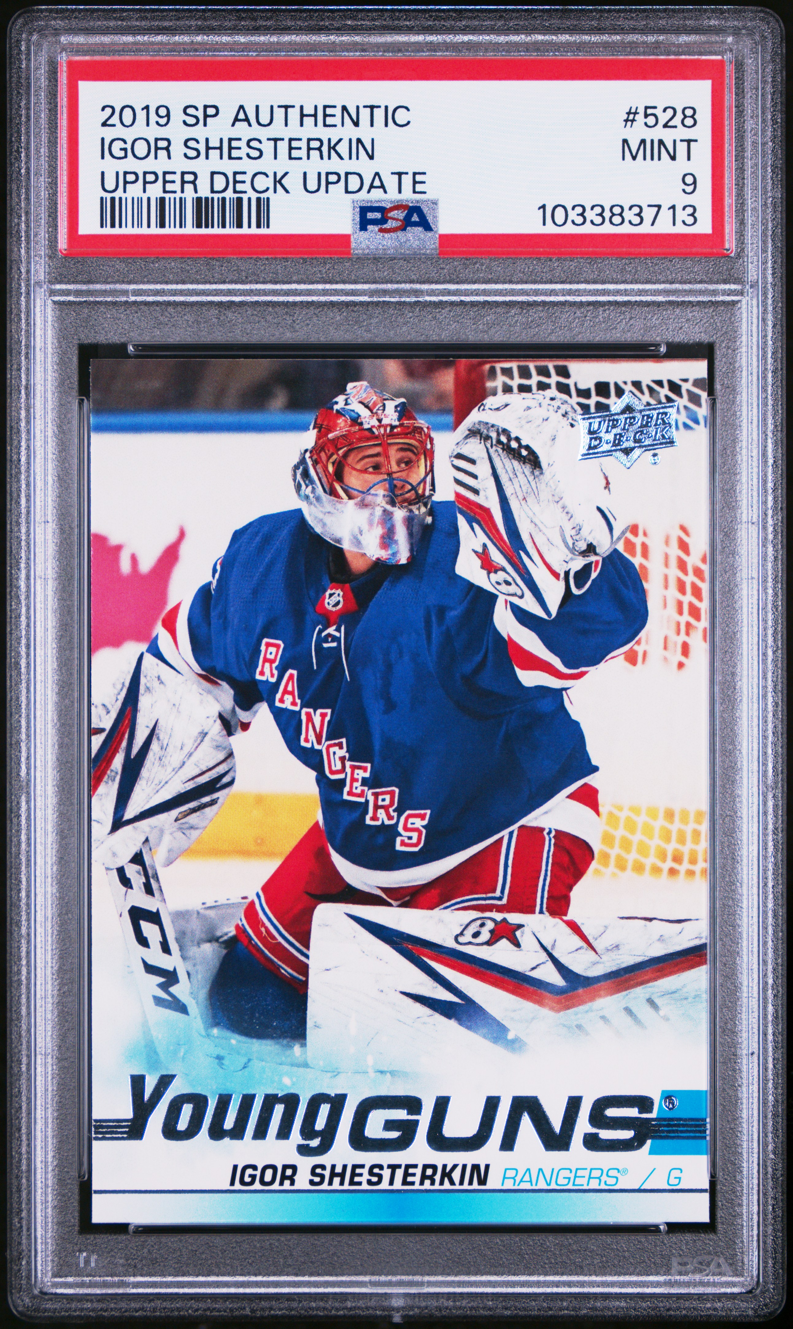 2019 Sp Authentic Upper Deck Update Igor Shesterkin #528 (Upper Deck Update) Mint 9 front