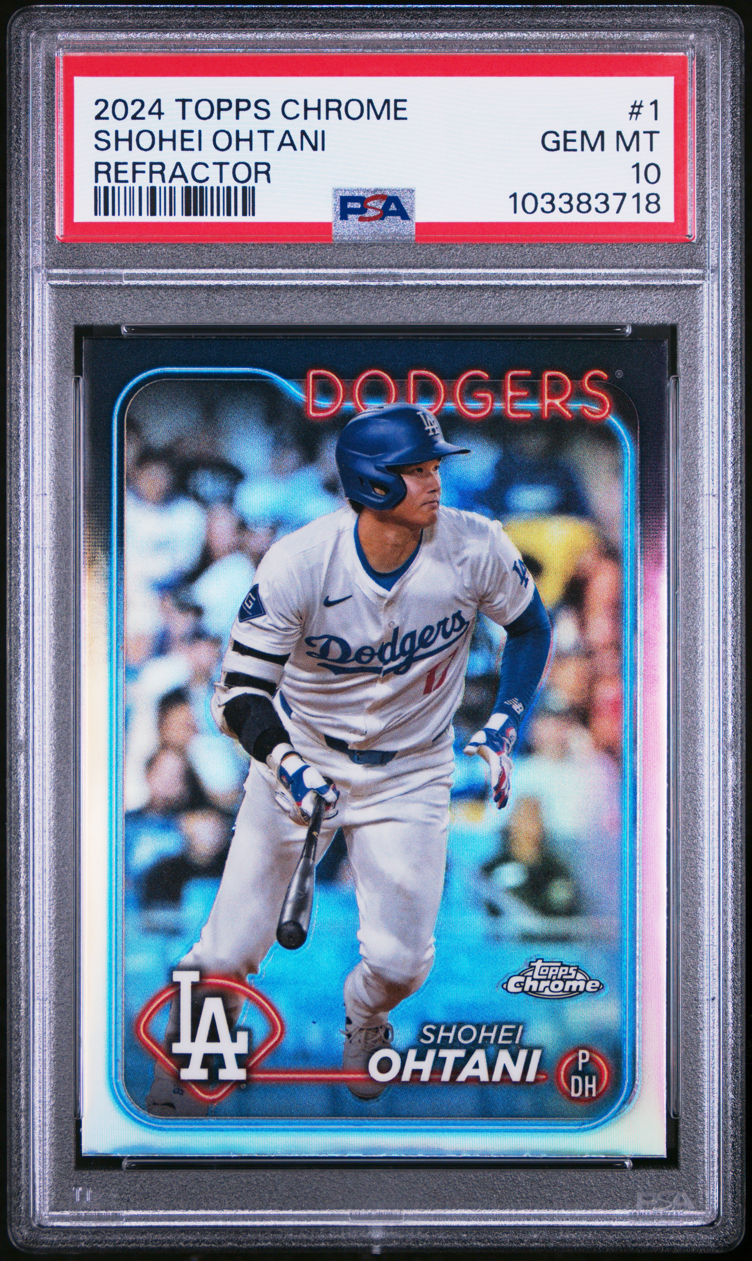 2024 Topps Chrome Shohei Ohtani #1 (Refractor) Gem Mt 10 front