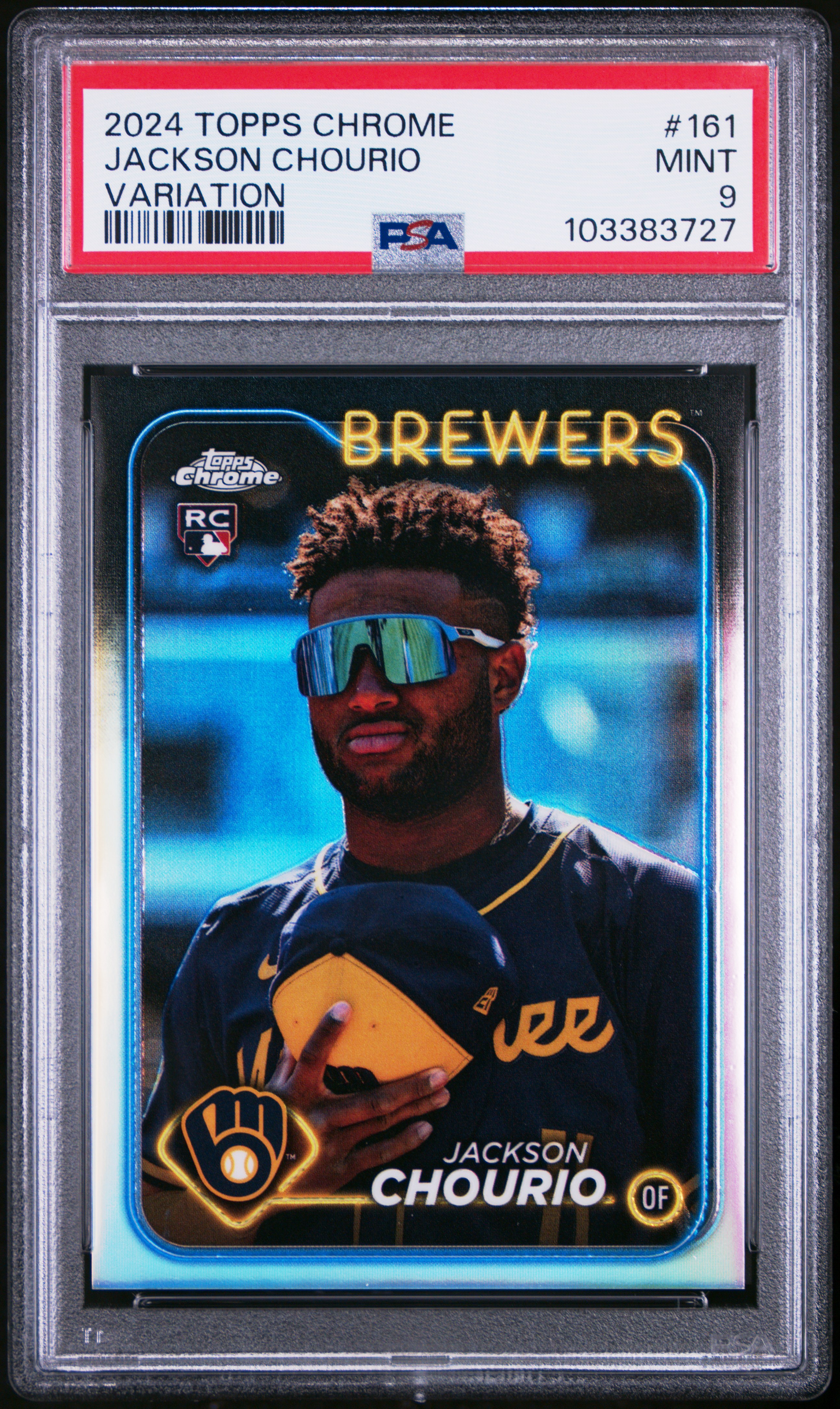 2024 Topps Chrome Jackson Chourio #161 (Variation) Mint 9 front