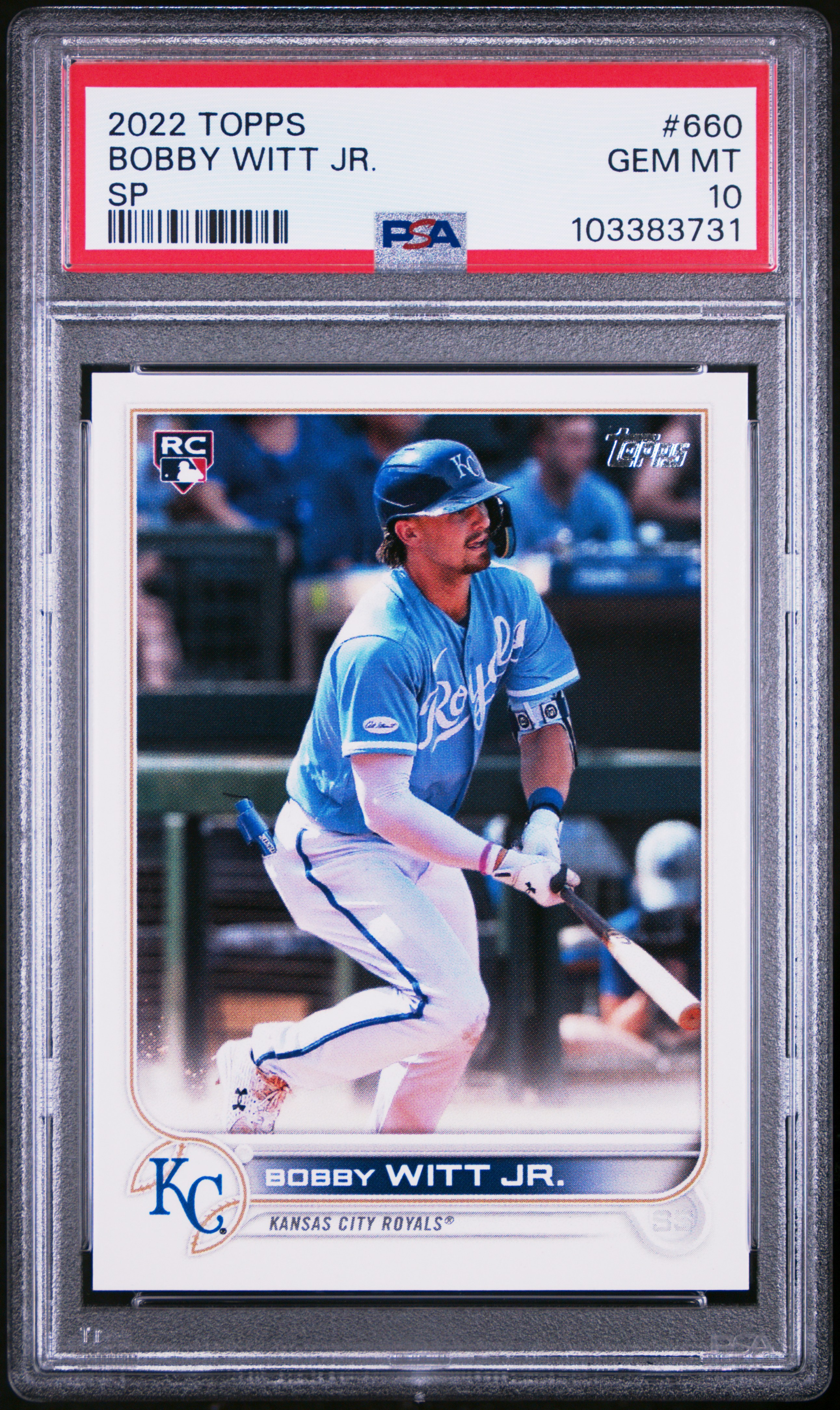 2022 Topps Bobby Witt Jr. #660 (Sp) Gem Mt 10 front