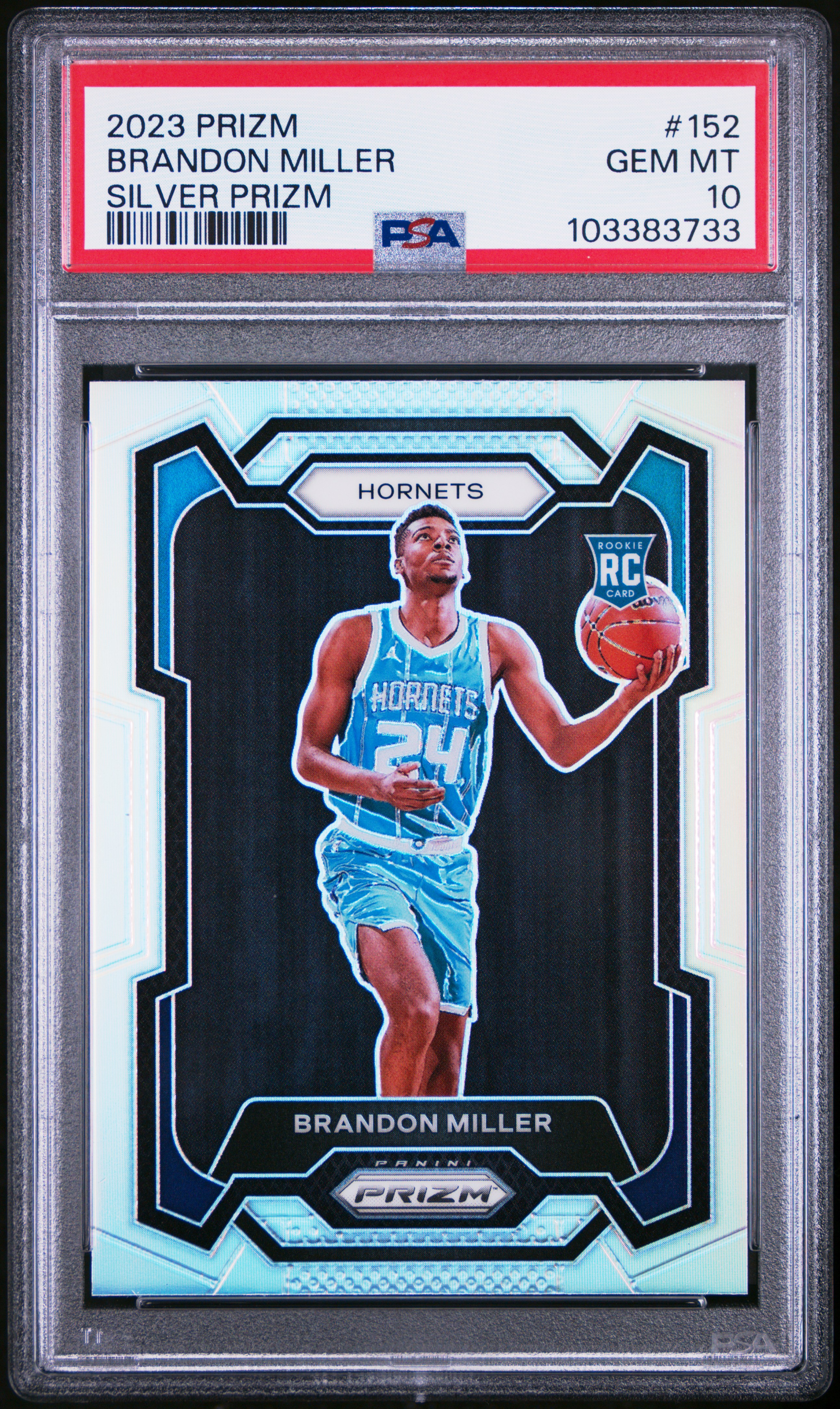 2023 Panini Prizm Brandon Miller #152 (Silver Prizm) Gem Mt 10 front