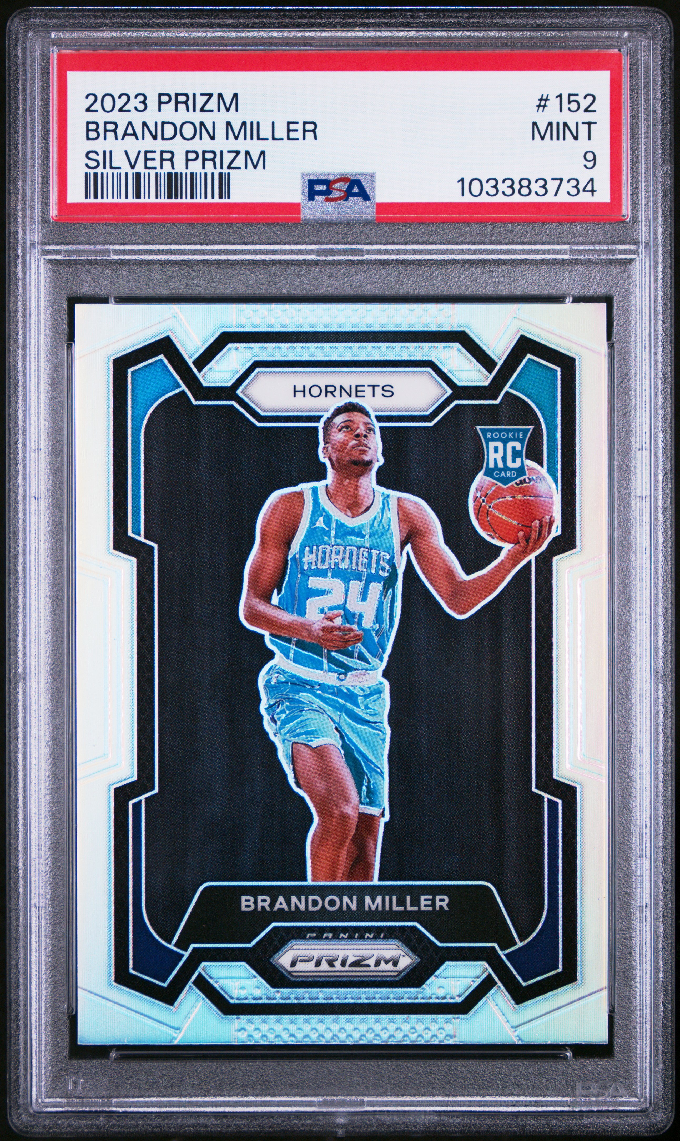 2023 Panini Prizm Brandon Miller #152 (Silver Prizm) Mint 9 front
