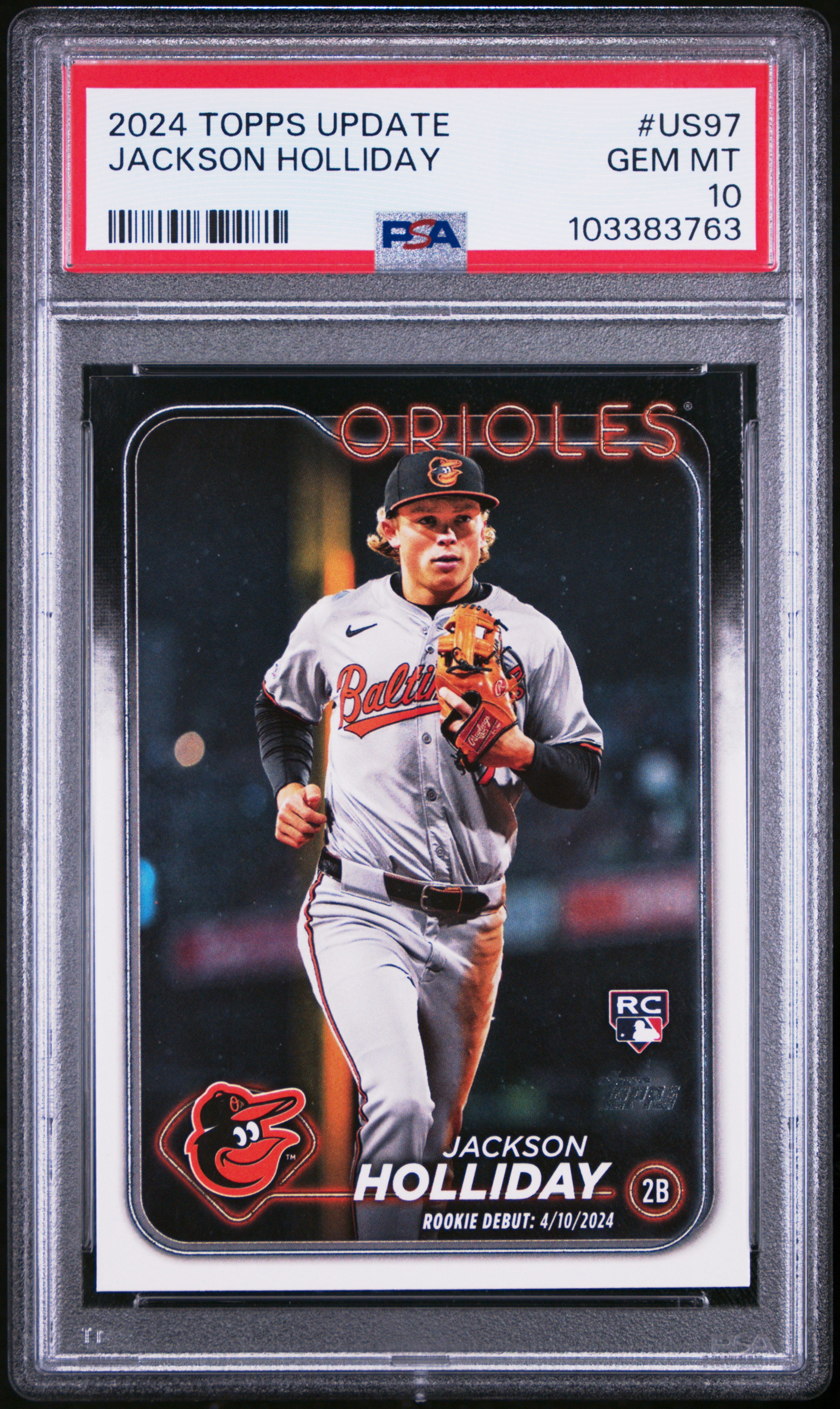 2024 Topps Update Jackson Holliday #Us97 Gem Mt 10 front