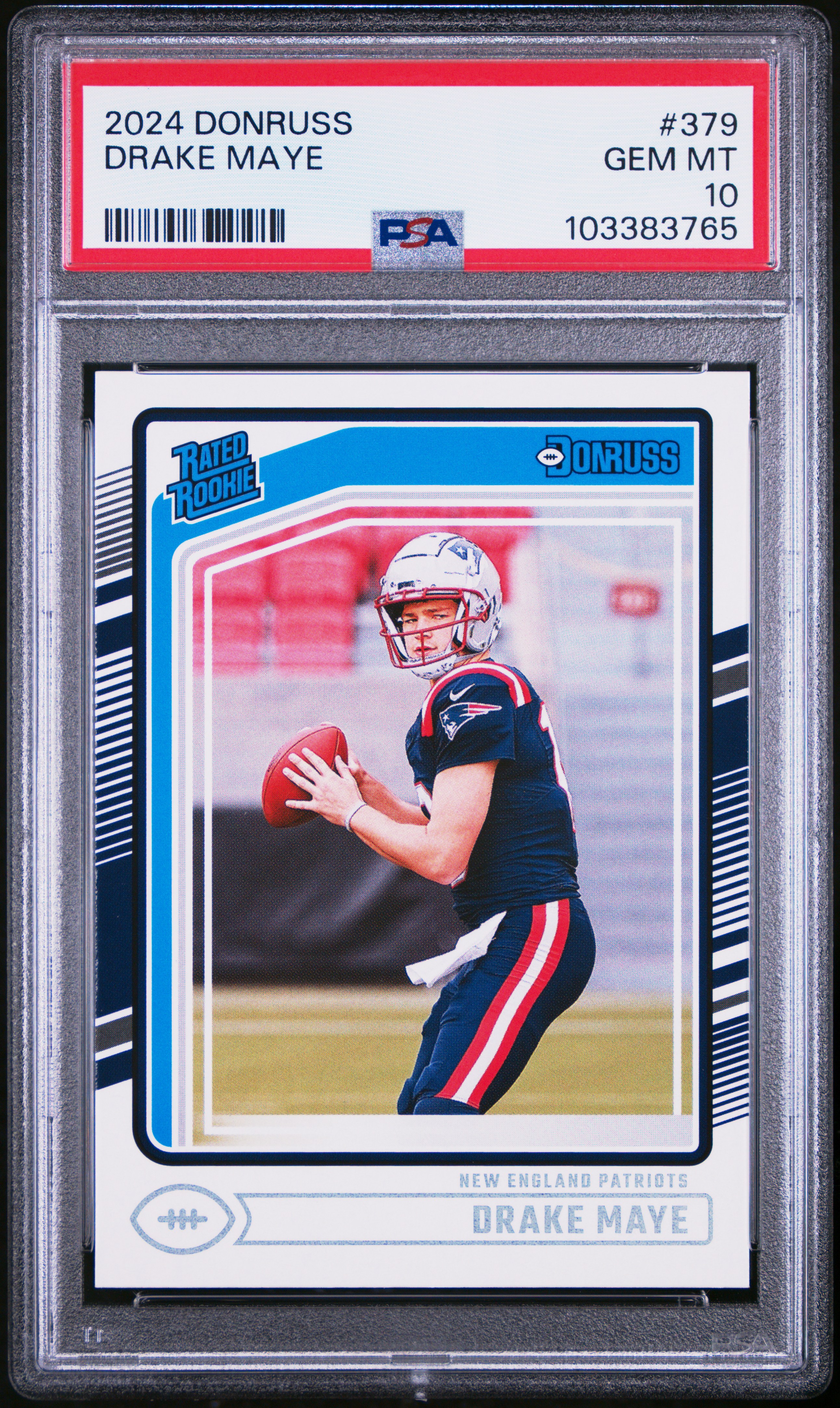 2024 Panini Donruss Drake Maye #379 Gem Mt 10 front