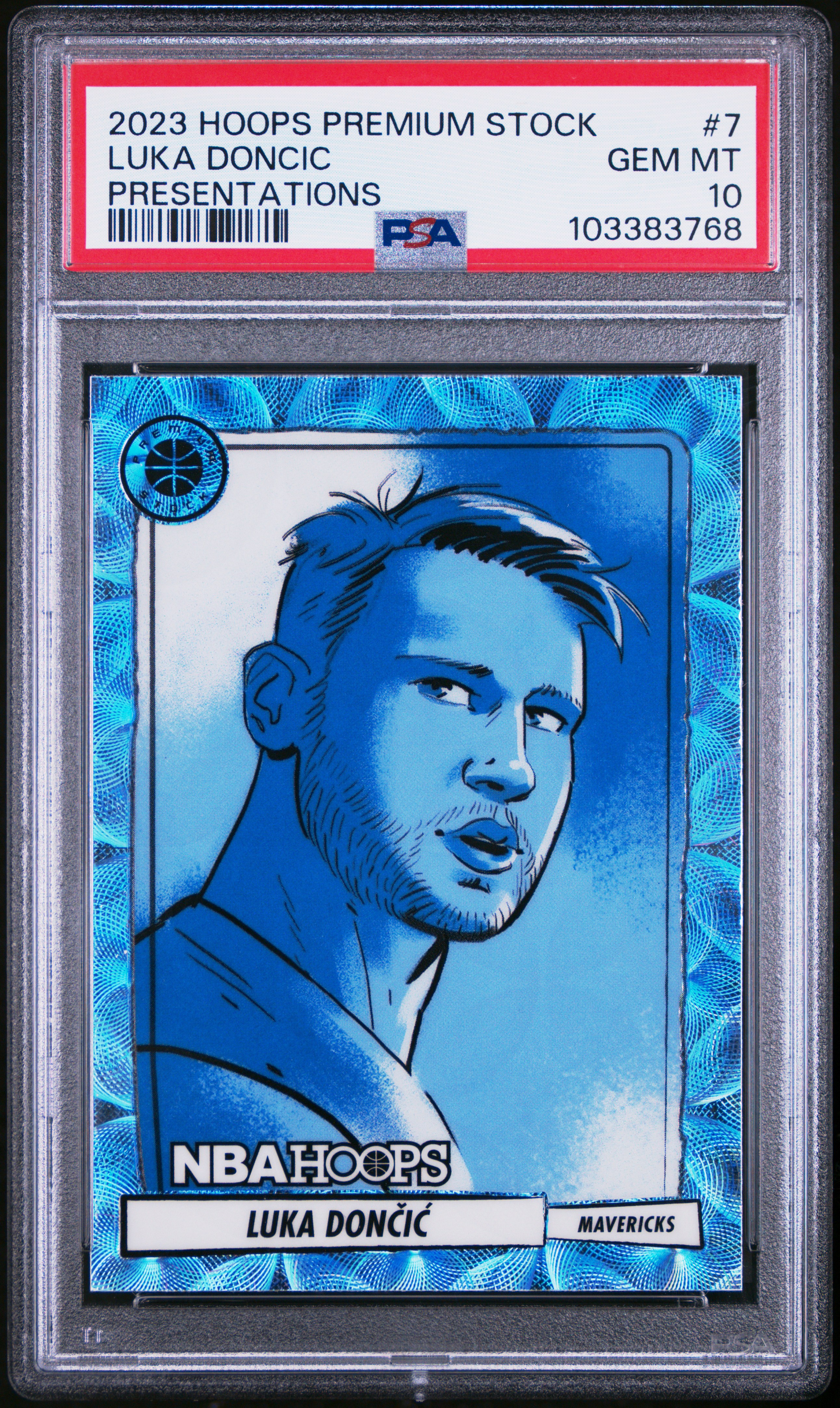 2023 Panini Hoops Premium Stock Presentations Luka Doncic #7 Gem Mt 10 front