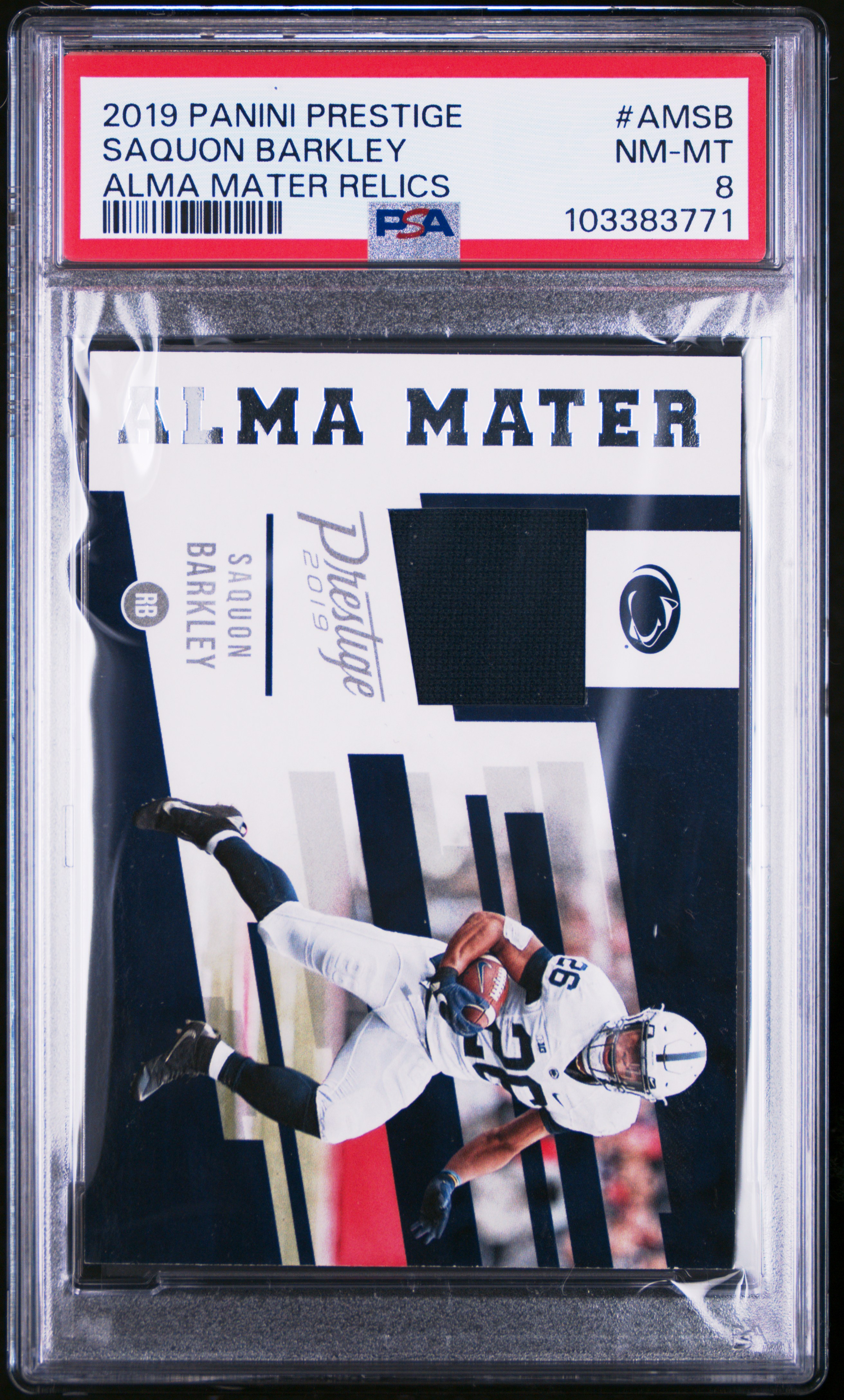 2019 Panini Prestige Alma Mater Relics Saquon Barkley #Amsb (Alma Mater Relics) Nm-Mt 8 front
