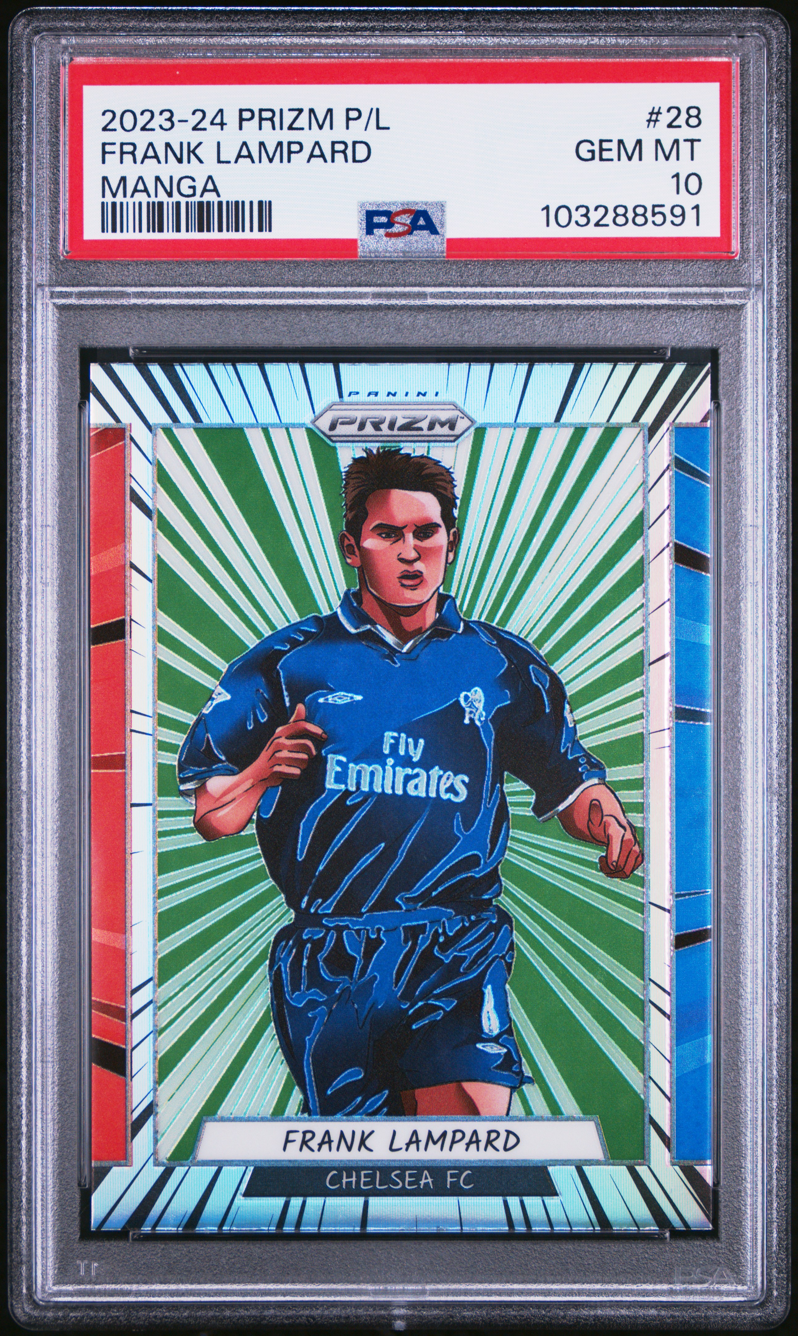 2023-24 Panini Prizm Premier League Manga Frank Lampard #28 Gem Mt 10 front