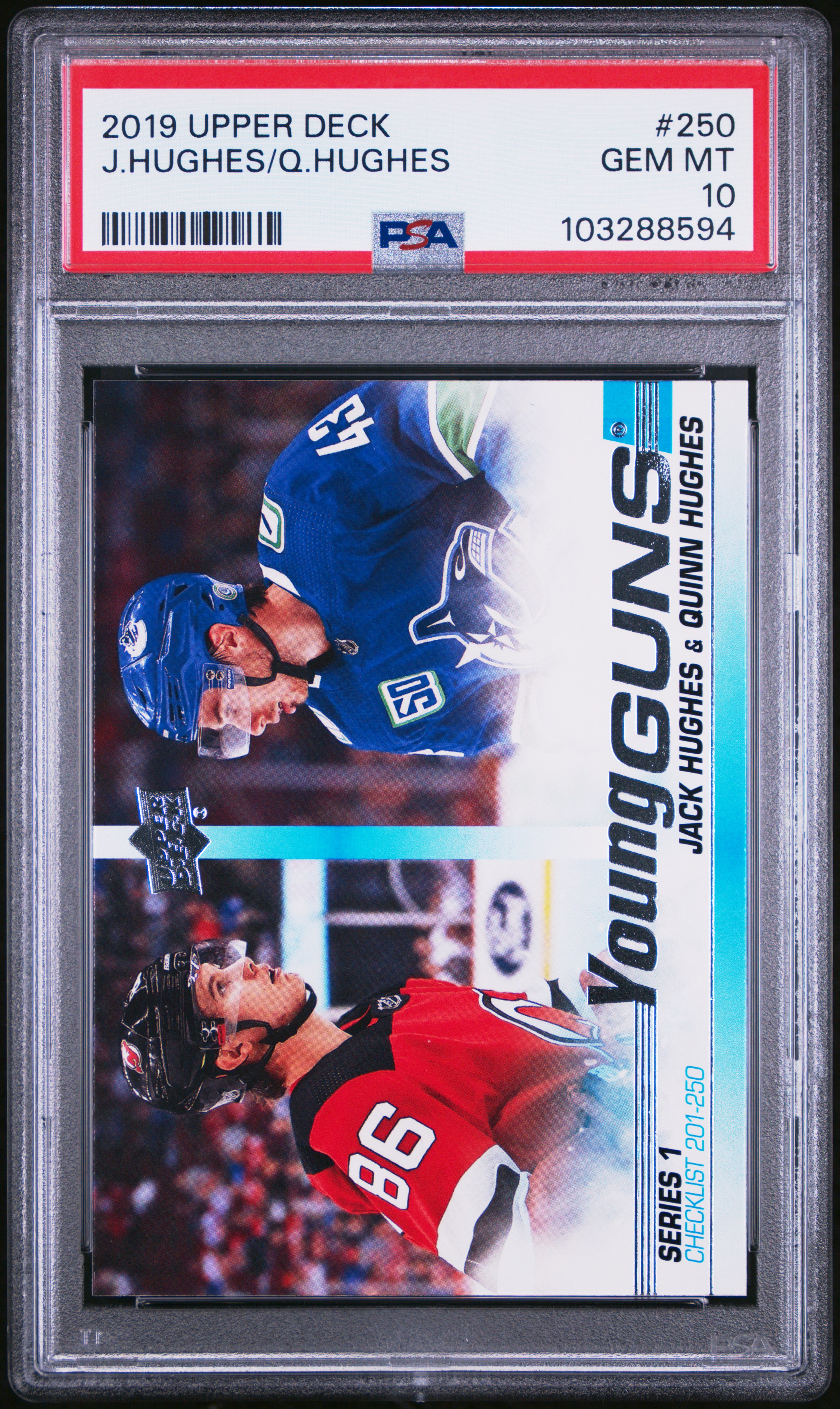 2019 Upper Deck J.hughes/Q.hughes #250 Gem Mt 10 front