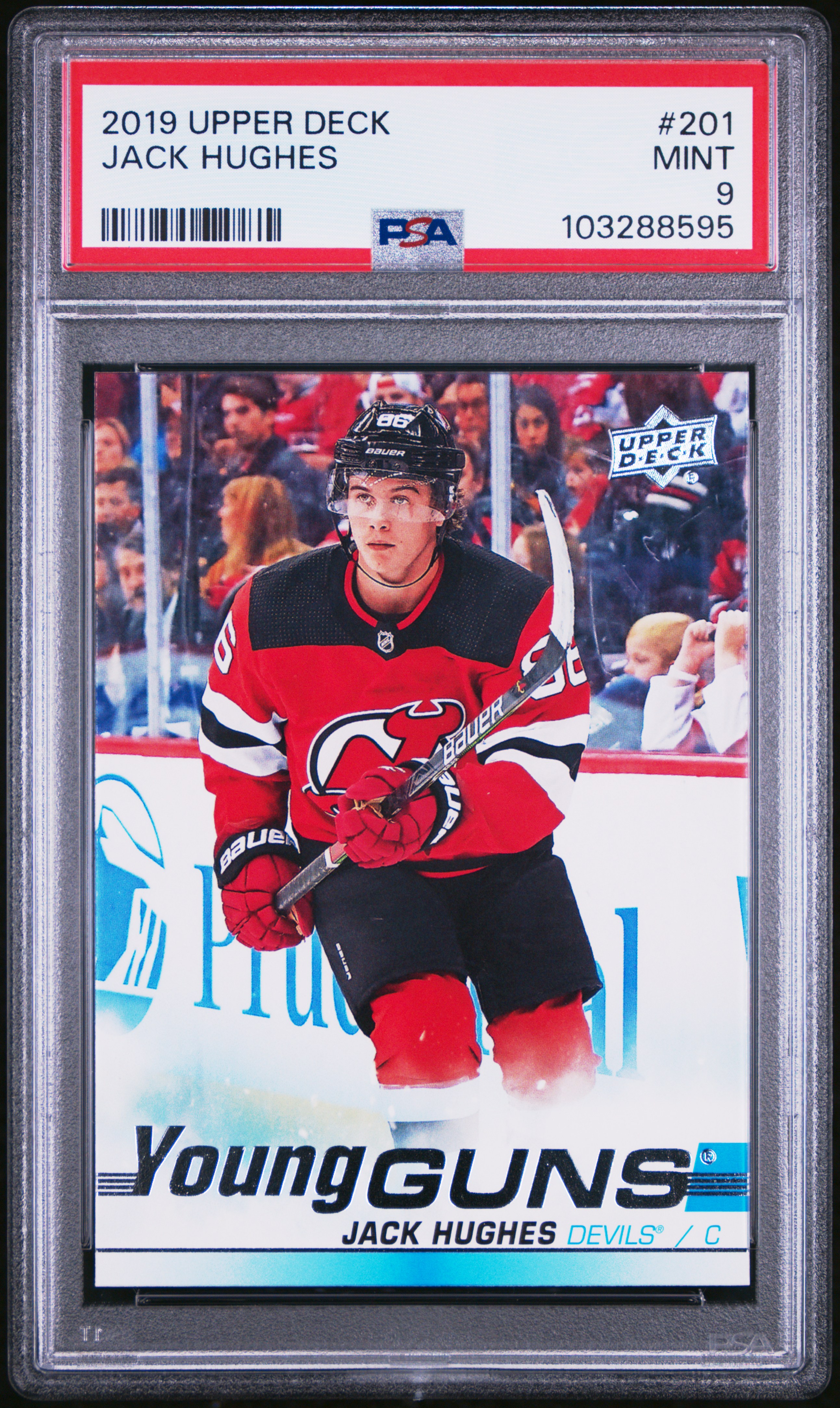 2019 Upper Deck Jack Hughes #201 Mint 9 front