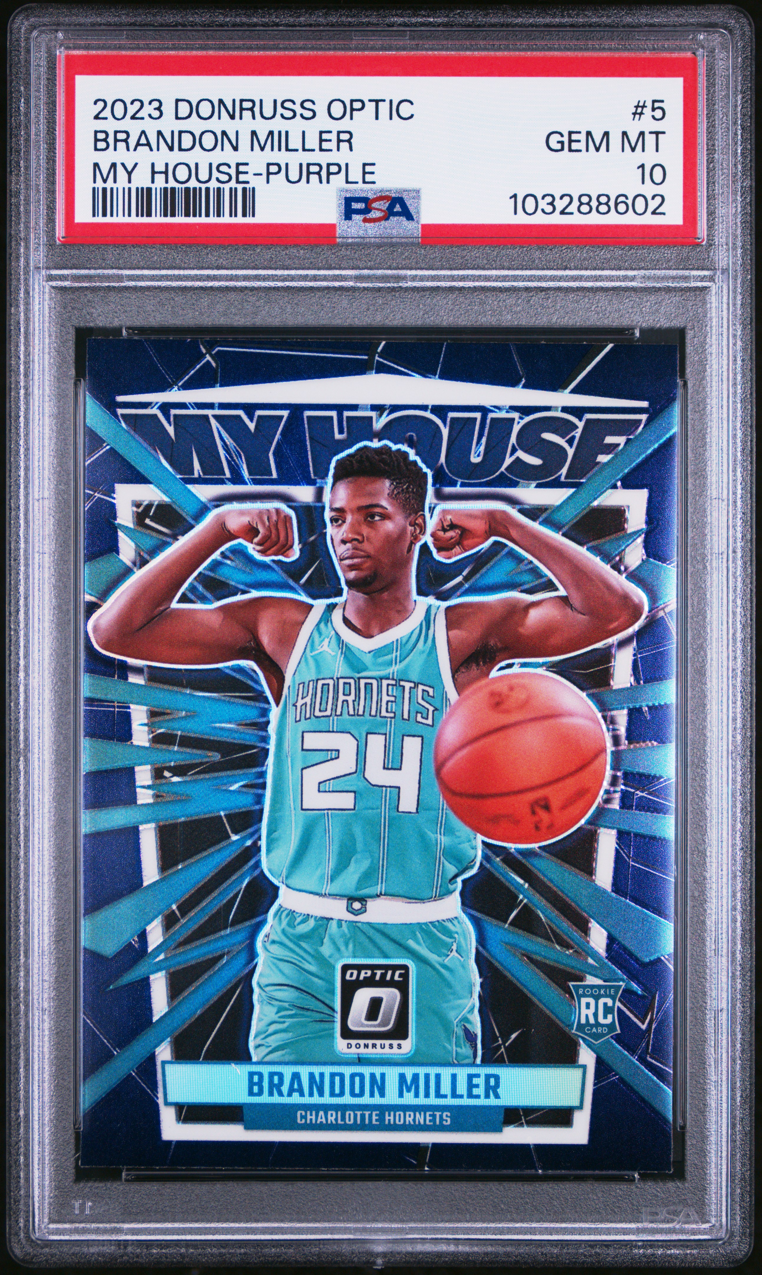 2023 Panini Donruss Optic My House Brandon Miller #5 (My House-Purple) Gem Mt 10 front