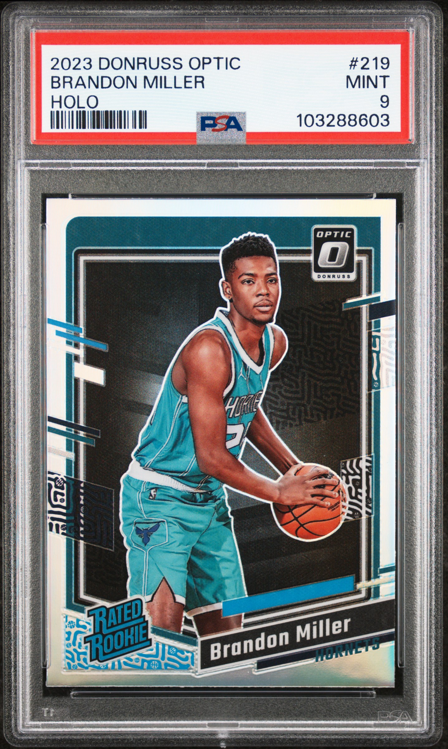 2023 Panini Donruss Optic Brandon Miller #219 (Holo) Mint 9 front