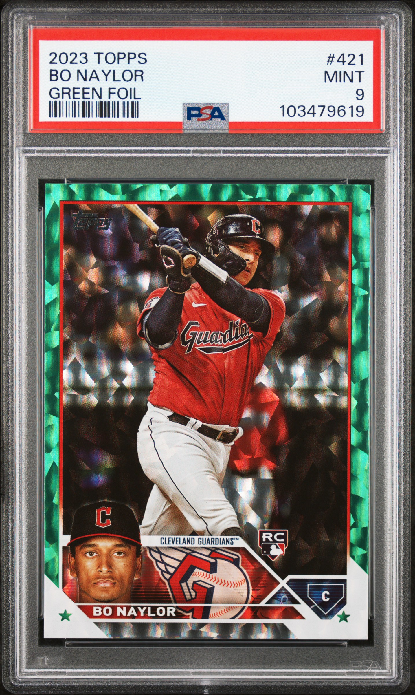 2023 Topps Bo Naylor #421 (Green Foil) Mint 9 front